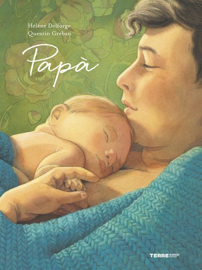 Un legame... Un papà sdraiato tiene al petto nudo un neonato. Un legame...