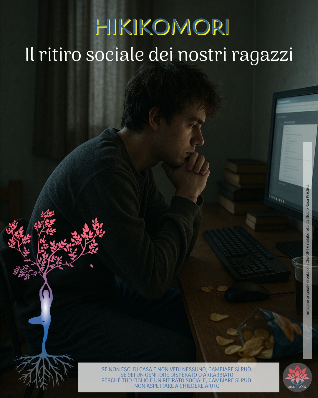 Il ritiro sociale è un dramma che colpisce anche la famiglia e la società Ragazzo chiuso in camera al buio davanti al computer. Il ritiro sociale è un dramma che colpisce anche la famiglia e la società
