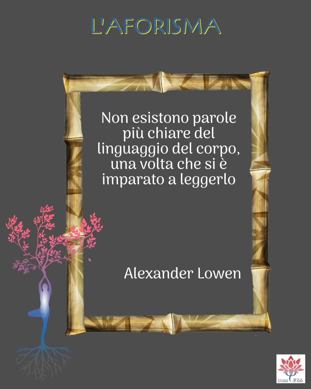 Aforisma di Alexander Lowen sul corpo come linguaggio chiaro e leggibile. Aforisma di Alexander Lowen sul corpo come linguaggio chiaro e leggibile.